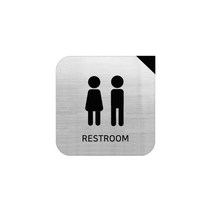 로마크실버유광 인테리어 화장실표지판 포인트 M, 공용, 1개