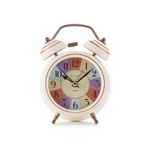 플라이토 빈티지 무소음 알람 탁상시계, 화이트