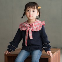 라라아망 여아용 러플 가디건
