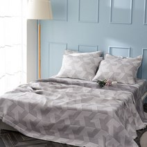 엠시베딩 인견3중직 스프레드 지오메트릭 양면 여름이불, 그레이