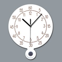 감성 무소음 교육용 온습도계 방울형 벽시계 금속 바늘, 브라운 + 블랙 바늘