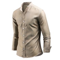 다꾸앙 남성용 마인 차이나 솔리드 긴팔 셔츠 C07D14_ss2146