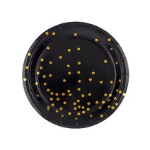컨페티 파티접시 블랙 18cm, 30개입, 1개