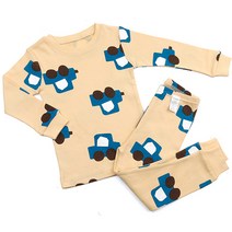 메이키즈 남아용 도형빠방 오가닉 20수 후라이스 상하의 세트