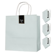 민트 종이 쇼핑백 15p + 롱 스티커 15p 세트, 3호