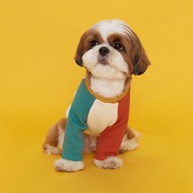 플로트 콤비티셔츠 강아지옷, 아이보리