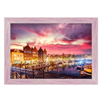 해피퍼즐 500피스 800피스 100피스 200피스 겸용 퍼즐액자 38 x 52 cm, 우드핑크