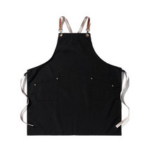 아리코 클래식 모던 캔버스 앞치마, 블랙, 1개