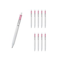 유니볼 원 중성 잉크펜 0.38mm, 라이트핑크, 10개