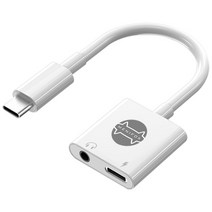 메니폭스 이어폰 젠더 C타입 to 3.5mm 앤 C타입, 화이트, 1개