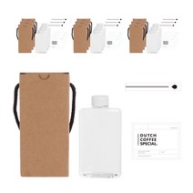 통통납작 공병 흰색캡 포장세트 500ml + 스티커 블랙 더치커피, 10세트