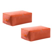 알럽홈 심플컬러 방습 이불 보관가방 55 x 35 x 20 cm, 오렌지, 2개