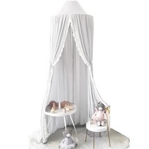 쉬폰 레이스 천장 고정형 모기장, 화이트