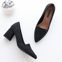 멜팅나인 여성용 누박 하이힐 사각굽 스틸레토 펌프스 SB2011