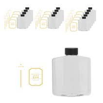 와이드 납작 페트 용기 250ml + 검정캡 + 로얄 밀크티 화이트 스티커 S 세트, 14세트