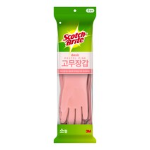 스카치브라이트 고무장갑 소형, 파스텔 핑크, 5개