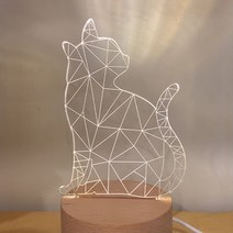 옆동네몰 LED 밝기조절 감성무드등 뒤돌아보는고양이 소 + 밝기조절스위치, 혼합색상