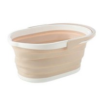 부자오빠 접이식 다용도 물통, 베이지, 1개