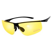 그린아이즈 플렉스라이트 12 편광렌즈 스포츠 선글라스, 프레임(블랙) + 렌즈(옐로우)