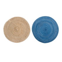 마켓감성 원형 고급라탄 테이블매트 2p, 랜덤발송, 18cm