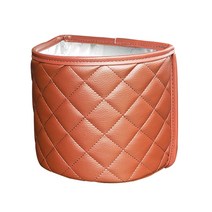 지넥스 하프문 가죽 차량용 휴지통 브라운, 1개