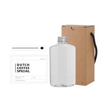 라운드납작 페트병 250ml + 알루미늄 실버 C캡 + 용기스티커 블럭더치커피 + 캡봉인스티커 + 호환박스, 10세트