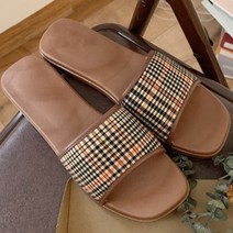 여성용 엘린 체크밴드 슬리퍼