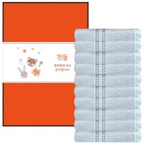 송월타월 도브 스티치 세면타월 140g 30수 면사 + 케이스 + 돌잔치 띠지 E타입 500 x 70 mm, 연회색, 10세트