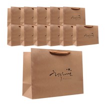 케이투나인 레터링 크라프트 쇼핑백 12p, 행복하세요