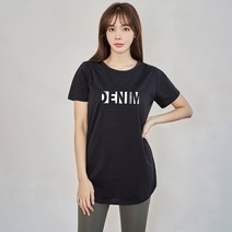 진마니아 여성용 데님진마니아 하프 라운드 반팔 티셔츠 CB5T37