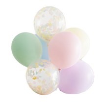 아티파티 파스텔 레인보우 컨페티 벌룬 세트, 6종, 1세트