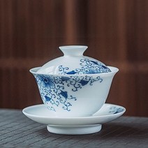 청화 수회 화단금족 개완 세트, 혼합색상, 1세트