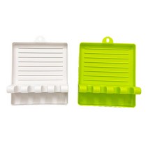 요리 도우미 접시 꽂이 2종 세트, 화이트, 그린