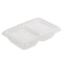 직사각 소스 반찬 2칸 용기 투명 140 x 90 x 30 mm, 1개입, 600개