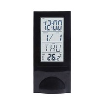 넥스원 DYNN 투명 LCD 캘린더 온도시계, 블랙