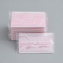 컬러 일회용 마스크 핑크, 1개입, 50개