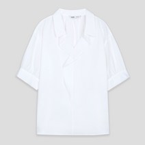 미쏘 셔츠카라 단작러플 블라우스