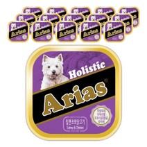 Arias 생후 3개월이상 홀리스틱 강아지 사각캔 16p, 칠면조와 닭고기, 100g, 16개