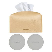 청정일기 모던하우스 티슈케이스 + 코스터 2p, 샴페인골드