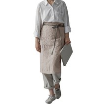 하우밍 프렌치 린넨 하프 앞치마, 내추럴핑크, 1개