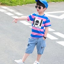 앤젤아이 아동용 썸머 체플린 데님카고 투피스 상하 바지세트