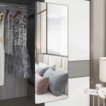 예홈 붙박이장 폴딩 인테리어 전신거울, 블랙