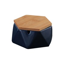 모모숲 육각 트렌드 뚜껑 재떨이 뚜껑포함, 네이비, 1개