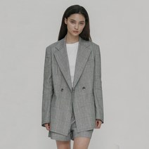 여성용 더블 체크 셋업 자켓