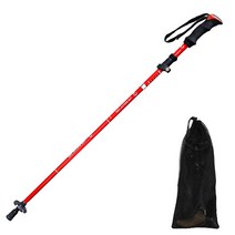 안시스터즈 3단접이 일자 등산스틱 + 케이스, 레드(등산스틱), 블랙(케이스)