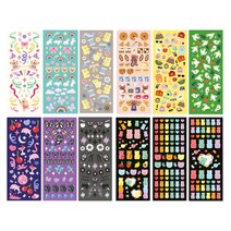 세컨드맨션 홀로그램 컨페티 리무버 씰스티커 12종 세트, 07~18, 1세트
