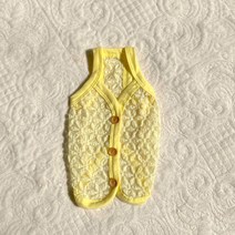 그루밍독 반려동물 여름 데일리룩 송송 조끼, 옐로우