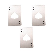 [카드병따개] 스페이드 에이스 카드 병따개, 실버, 3개