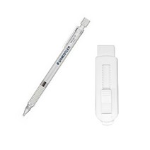 스테들러 메탈 제도샤프 실버 바디 925-25 + 슬라이딩 지우개 화이트 세트, 1세트, 1.3mm