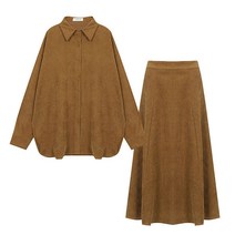 탱커스 골지 미니멀 블라우스 + 스커트